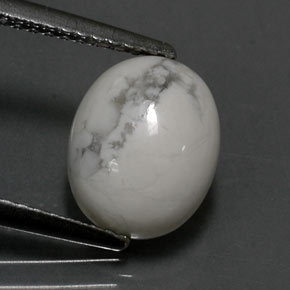 Howlite Bianco grigio naturale da 2.55 ct, Taglio ovale, Opaco