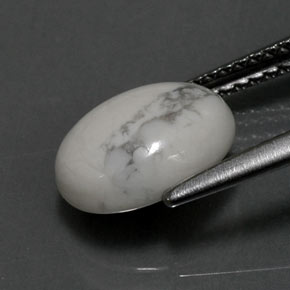 Howlite Bianco grigio naturale da 2.55 ct, Taglio ovale, Opaco