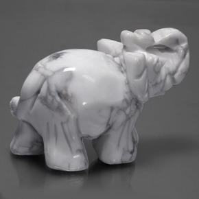 Howlite Bianco grigio naturale da 363.12 ct, Forma fantasia, Opaco