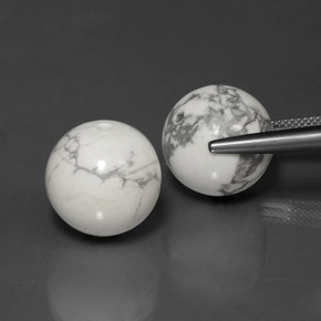 Gemme di Howlite Bianco grigio naturale da  ct, Sfera, Opaco