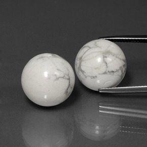 Howlite naturale bianco da 45,57 ct, sfera / palla, opaco