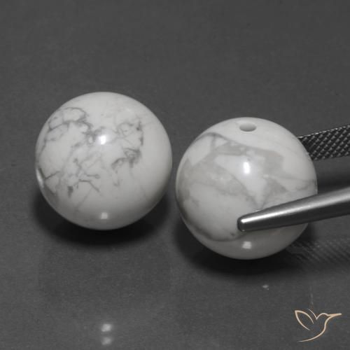 Gemme di Howlite Bianco grigio naturale da 46.04 ct, Sfera, Opaco