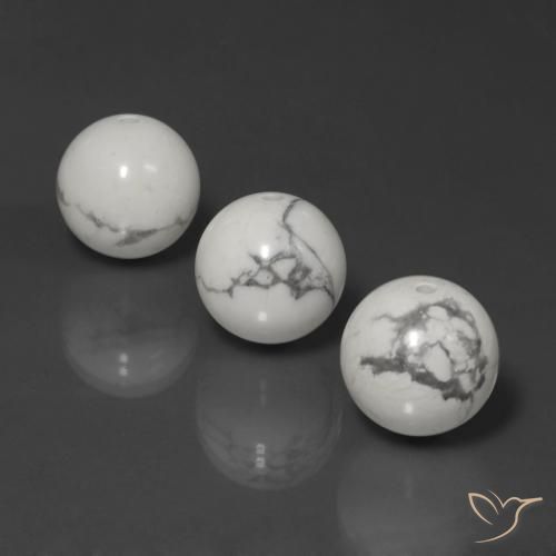 69.17ctw Naturale Bianco grigio Howlite, Sfera, Opaco