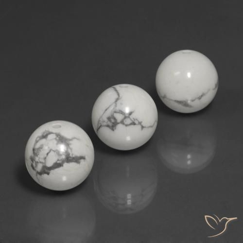 Gemme di Howlite Bianco grigio naturale da 69.17 ct, Sfera, Opaco