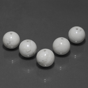 Howlite naturale bianco da  ct, sfera / palla, opaco