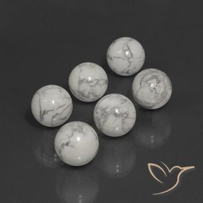 Gemme di Howlite Bianco grigio naturale da 91.64 ct, Sfera, Opaco