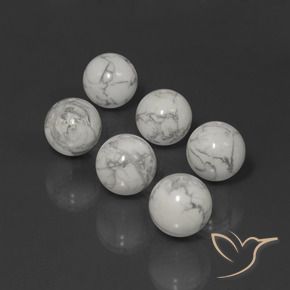 Gemme di Howlite Bianco grigio naturale da 91.64 ct, Sfera, Opaco