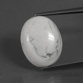 Howlite Bianco grigio naturale da 8.19 ct, Taglio ovale, Opaco