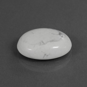 Howlite Bianco grigio naturale da 8.19 ct, Taglio ovale, Opaco