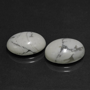 Howlite Bianco grigio naturale da 0.00 ct, Ovale, Opaco