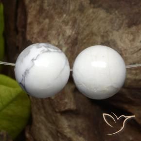 Gemme di Howlite Bianco grigio naturale da 30.18 ct, Sfera, Opaco