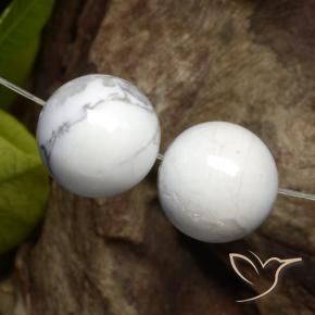 Gemme di Howlite Bianco grigio naturale da 30.18 ct, Sfera, Opaco