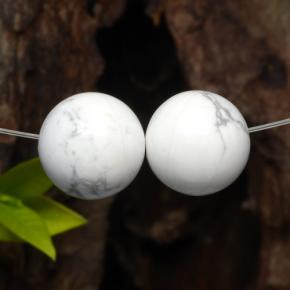 Howlite naturale bianco da 29,43 ct, sfera / palla, opaco