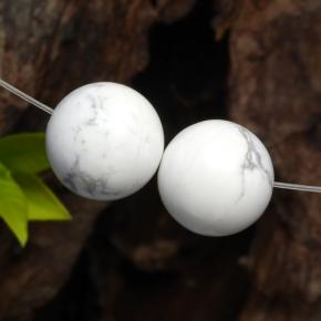 Howlite naturale bianco da 29,43 ct, sfera / palla, opaco
