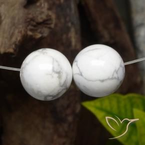 Gemme di Howlite Bianco grigio naturale da 30.39 ct, Sfera, Opaco