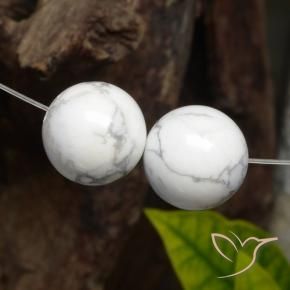 Gemme di Howlite Bianco grigio naturale da 30.39 ct, Sfera, Opaco