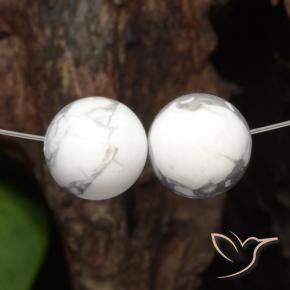 Gemme di Howlite Bianco grigio naturale da 30.20 ct, Sfera, Opaco