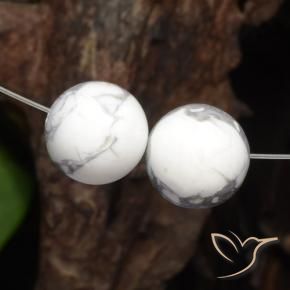 Gemme di Howlite Bianco grigio naturale da 30.20 ct, Sfera, Opaco