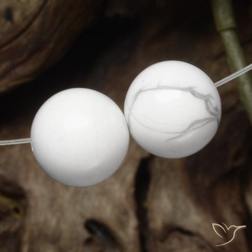 30.36ctw Naturale Bianco grigio Howlite, Sfera, Opaco