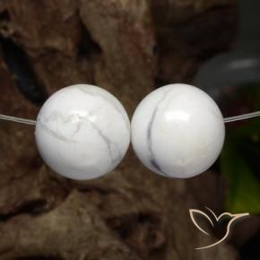 Gemme di Howlite Bianco grigio naturale da 30.50 ct, Sfera, Opaco