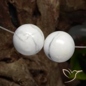 Gemme di Howlite Bianco grigio naturale da 30.50 ct, Sfera, Opaco