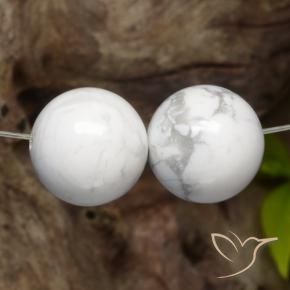 Gemme di Howlite Bianco grigio naturale da 30.41 ct, Sfera, Opaco