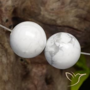 Gemme di Howlite Bianco grigio naturale da 30.41 ct, Sfera, Opaco