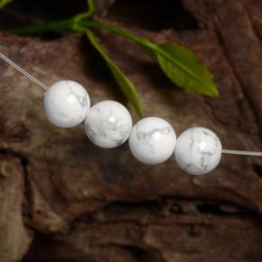 Howlite naturale bianco da 14,22 ct, sfera / palla, opaco