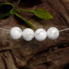 Howlite naturale bianco da 14,22 ct, sfera / palla, opaco