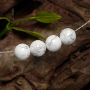Howlite naturale bianco da 14,22 ct, sfera / palla, opaco
