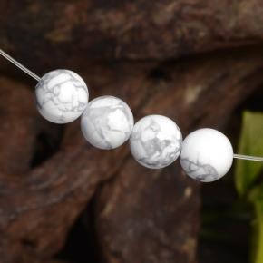Howlite naturale bianco da 14,30 ct, sfera / palla, opaco