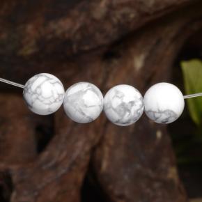 Howlite naturale bianco da 14,30 ct, sfera / palla, opaco