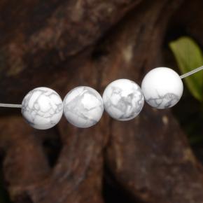 Howlite naturale bianco da 14,30 ct, sfera / palla, opaco