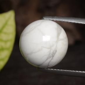 Howlite naturale bianco da 14,75 ct, sfera / palla, opaco