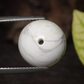 Howlite naturale bianco da 14,75 ct, sfera / palla, opaco
