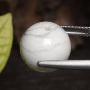 Howlite naturale bianco da 14,75 ct, sfera / palla, opaco