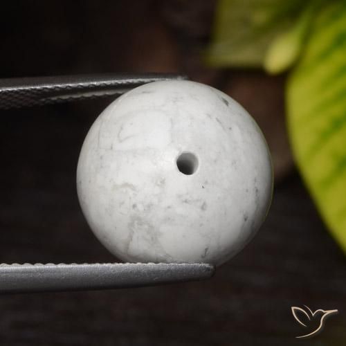 22.74ct Naturale Bianco grigio Howlite, Sfera, Opaco
