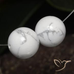 Gemme di Howlite Bianco grigio naturale da 46.72 ct, Sfera, Opaco