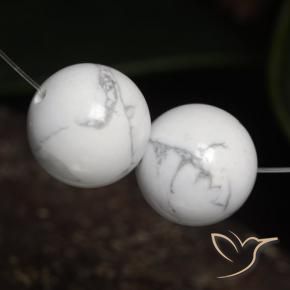 Gemme di Howlite Bianco grigio naturale da 46.72 ct, Sfera, Opaco