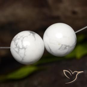 Gemme di Howlite Bianco grigio naturale da 46.12 ct, Sfera, Opaco