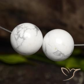 Gemme di Howlite Bianco grigio naturale da 46.12 ct, Sfera, Opaco