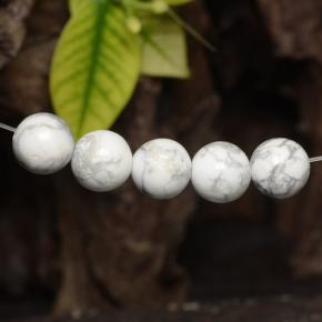 Howlite naturale bianco da 23,00 ct, sfera / palla, opaco