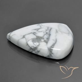 Howlite Bianco grigio naturale da 58.05 ct, Forma a pera, Opaco