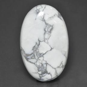 Howlite naturale bianco da 63,57 ct, taglio ovale, opaco