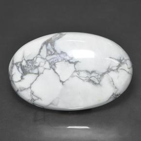 Howlite naturale bianco da 63,57 ct, taglio ovale, opaco