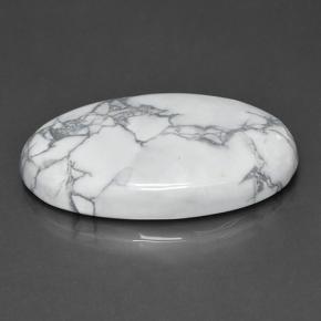 Howlite naturale bianco da 63,57 ct, taglio ovale, opaco