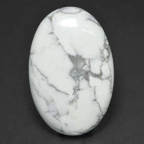 Howlite naturale bianco da 69,38 ct, taglio ovale, opaco