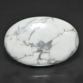 Howlite naturale bianco da 69,38 ct, taglio ovale, opaco