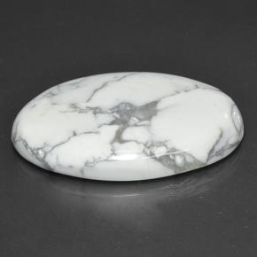 Howlite naturale bianco da 69,38 ct, taglio ovale, opaco
