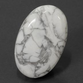 Howlite naturale bianco da 58,22 ct, taglio ovale, opaco
